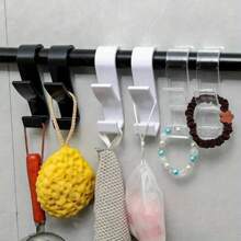 3pcs/6pcs Storage Hanging Hooks, Robe And Towel Hooks, Bathroom Hooks For Heated Towel Rack, Rail Hangers, Storage Organizers, Multi-Functional Hooks, Suitable For Towels, Scarves, Easy Installation Space-Saving Drying Rack