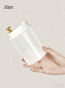 20 Cute Bear Plastic Cups With Lids, DIY Creative Disposable Cups With Straw Lids, Suitable For Cold Drinks, Milkshakes, Smoothies, Iced Coffee And Takeout. Juice Cups, Ice Cream Cups, Suitable For Parties, Holidays, Birthdays, Weddings, Thanksgiving, Christmas Disposable Cups - Perfect For Wine And Coffee, A Must-Have For The Family!