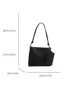 奢华新款PU皮革时尚高端手提包 - 黑色 - 查看 4