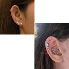 1 pièce/2 pièces Boucles d'oreilles à clou en zircone forme de feuille, couleur or/argent, convient pour la décoration de fête et le port quotidien