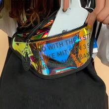 Riñonera iridiscente láser Adidas Originals unisex, bolsa de cintura casual deportiva para viajes al aire libre, bolso de hombro, bolso cruzado, bolso de pecho, pequeña bolsa GN2120 - Multicolor - Ver 6