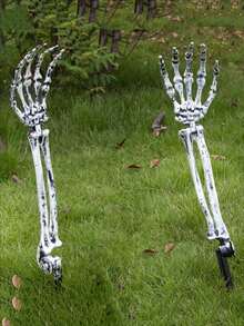 Realistic Skeleton Stake Halloween Lawn Decoration Garden Halloween Skeleton Decor - Black and White - View 14