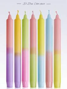 2 Packs Tall Taper Candles - 7.87 Inch Two-Tone Dripless, Unscented Dinner Candle - With Wicks - 5 Hour Burn Time,Candles,Pink Candle,Wedding Decor,Wedding,Gifts,Birthday Gifts,Home Decor,Room Decor,Teacher Gifts - Multicolor - View 6