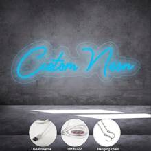 Insegna al neon a LED personalizzabile e dimmerabile - luce con nome personalizzata alimentata tramite USB e montata a parete, ideale per compleanni, matrimoni, feste e loghi aziendali - decorazione per casa ed eventi in un singolo colore vivace, insegne al neon per decorazione a parete, illuminazione per feste, design elegante in scrittura, illuminazione decorativa