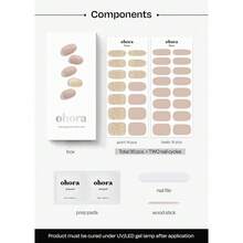 Cured Gel Nail Strips (N Pixie Dust) - Nude, Glitter, Works With Any UV/LED Lamps, Salon-Quality, Long Lasting, Easy To Apply & Remove - Includes 2 Prep Pads, Nail File & Wooden Stick - N Nudist - View 1