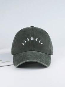 MLFO 2025 New Moon Embroidery Classic Washed Baseball Cap, Comfortable Breathable Adjustable Size, Suitable For Daily Life, Leisure And Vacation, Multiple Colors Available, - Moon - View 7