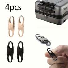 4 Packs Anti-Theft Zipper Clips – Secure Locking Zipper Pulls Replacement – Versatile Black Multi-Purpose Hooks – Double Opening Universal Connector