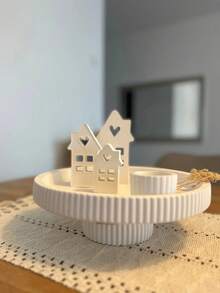 2 件/套 - 条纹圆形托盘模具 + 条纹圆形储物盒底部硅胶模具，DIY 家居装饰饰品混凝土石膏模具，手工艺品制作环氧树脂铸造模具 - 白色 - 查看 6