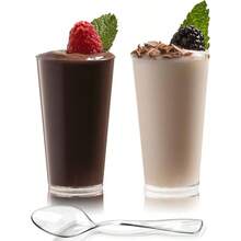 Local Shipping-Zappy 60 Pack 3 Oz Square Mini Dessert Cups With Lids And Spoons Dessert Shooter Cups With Spoons Appetizer Cups Parfait Glasses Dessert Shot Glasses For Party Clear Tumbler Cups - 100 個 3 盎司圓杯和 100 個勺子 - 查看 1