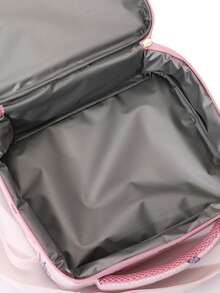 儿童时尚可爱心形和玫瑰金保温午餐盒，配有可调节肩带，适用于日常活动、生日、节日礼物、可重复使用的午餐袋 - 均碼 - 查看 4