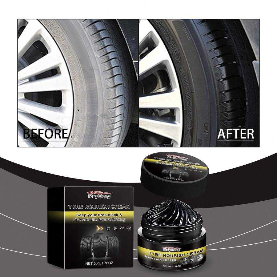 rayhong Tire Protection Wax Long-Lasting Shine Dust Repellent For Car Wheels Helps Maintain Tire Appearance Reduce Dirt Buildup Safe For All Tire Types Car Tyre Retreading Wax - Black - View 1