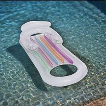 Inflatable Armrest Backrest Lounger Chair, Adult Inflatable Floating Bed Couch, Foldable Water Seat, Beach Essentials, Beach Accessories, Pool Float - Multicolor - View 5