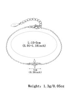 1 Stück minimalistisches, elegantes 925er Sterlingsilber Armband mit Klee-Vierblatt und künstlichem Zirkonia-Einlagen - ideal für den täglichen Gebrauch, Bankette und Hochzeiten, perfektes Schmuckgeschenk für Geburtstag, Thanksgiving und Jahrestag