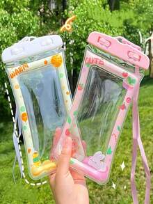 1 pieza Funda impermeable inflable con diseño de dibujos animados - Resistente a los arañazos, superficie suave - Ideal para natación, rafting, playa y entusiastas del buceo, con accesorio de cordón - Multicolor - Ver 4