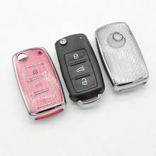 Car Key Fod Cover Shell Case With Keychain For For VW For Magotan For Golf 4 3 5 6 For MK6 For Passat For Touran For Bora For Tiguan For Jetta For Lavida For Skoda For Octavia Key Bag Car Key Remote Case
