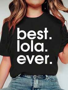 100% Cotton Best Lola Grandma Philippines Pinoy Pride Filipino Wear Casual Short Sleeve Shirt Women's Men's Plus Size Soft Tee Causal Tops Breathable - Black - View 1