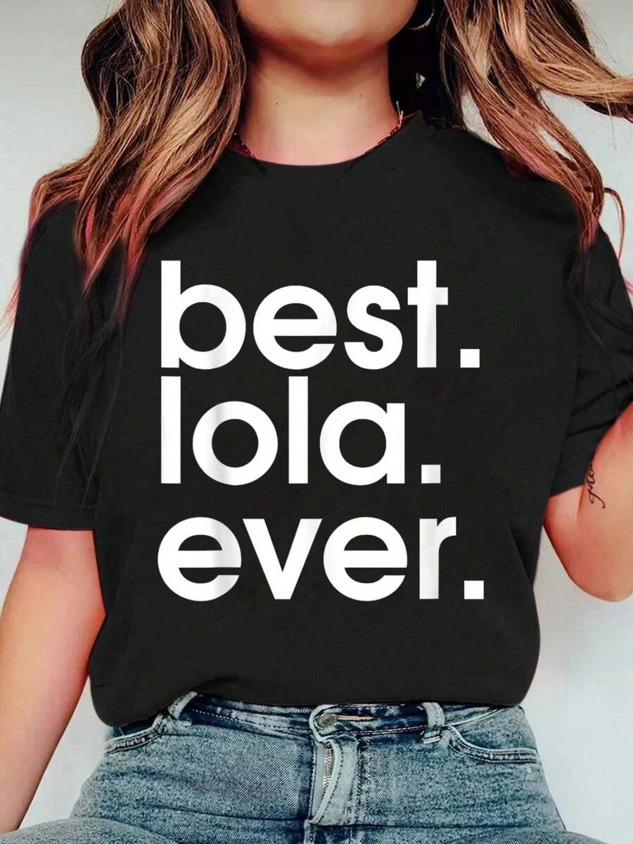 100% Cotton Best Lola Grandma Philippines Pinoy Pride Filipino Wear Casual Short Sleeve Shirt Women's Men's Plus Size Soft Tee Causal Tops Breathable - Black - View 1