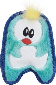 Outward Hound Durablez Minis Stuffing-Free Squeaky Interactive Dog Toy, Tough Plush, Pig, Pink, XS - Blue Penguin - 查看 1