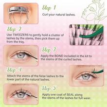 Glow HavenFairy Lash Clusters Kit Manga Lash Extension Kit D Curl KEYYOU 144Pcs Eyelash Extension Kit Wispy Natural Band Lash Kit With Waterproof Lash Extension Kit At Home(Fairy-D-8-18MIX)Glow Haven - Kit-sunflower - View 6