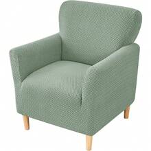 Local Delivery - Banquet Armchair Slipcover Printed Chair Covers With Arms Stretch Club Chair Slipcover Soft Armchair Sofa Covers Anti-Slip Furniture Protector For Dogs Pets Home Living Room Decor, 14 - T-jacquard Green - 查看 1