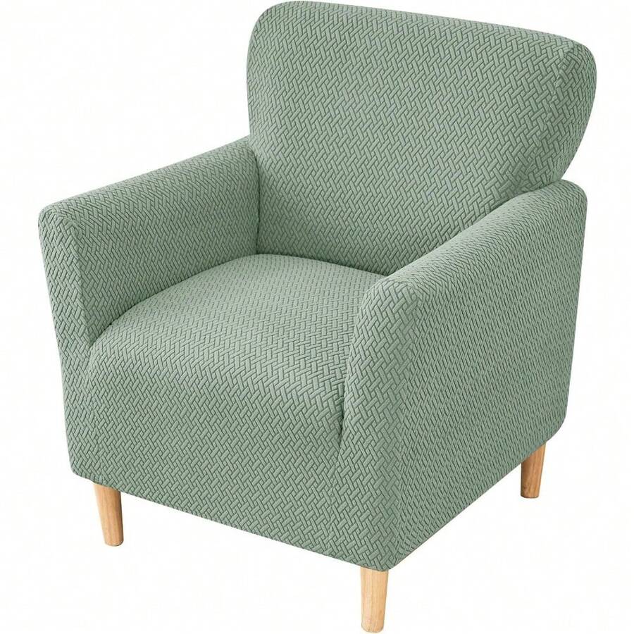 Local Delivery - Banquet Armchair Slipcover Printed Chair Covers With Arms Stretch Club Chair Slipcover Soft Armchair Sofa Covers Anti-Slip Furniture Protector For Dogs Pets Home Living Room Decor, 14 - T-jacquard Green - 查看 1