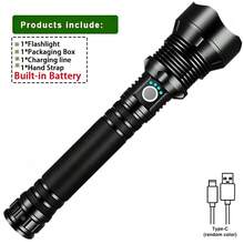 1pc Long High Power Strong Light Telescopic Zoom LED Flashlight Torch Light USB Rechargeable Portable Tactical Lantern Outdoor Torch - As Shown In the Figure - View 11