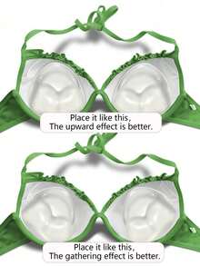 1pair Women Invisible Padding Magic Bra Inserts Bra, Bikini Breast Petals, Thickened Chest Pad Insert,Breast Push Up Pads, Swimsuit Silicone Bra Pad, Waterproof Pad, Daily Wear - Clear - View 6