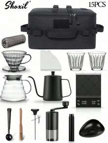 shoxil Set Penyaring Kopi 5/6/7/14/15pcs - Set Lengkap Penyaring Kopi Tuang dengan Filter dan Aksesoris, Cocok untuk Penggunaan di Rumah, Kantor, atau Kafe - V60 - View 16