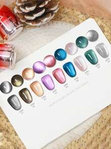 Miss Leia 9件装15ml夏季美甲闪光水晶玻璃珠瓷白色猫眼凝胶指甲油新款小灯泡水晶猫眼高密度月光白磁性指甲油流行色凝胶清漆初学者美甲半永久可浸泡UV LED固化适用于美甲沙龙套装DIY家居节日女士礼物美甲