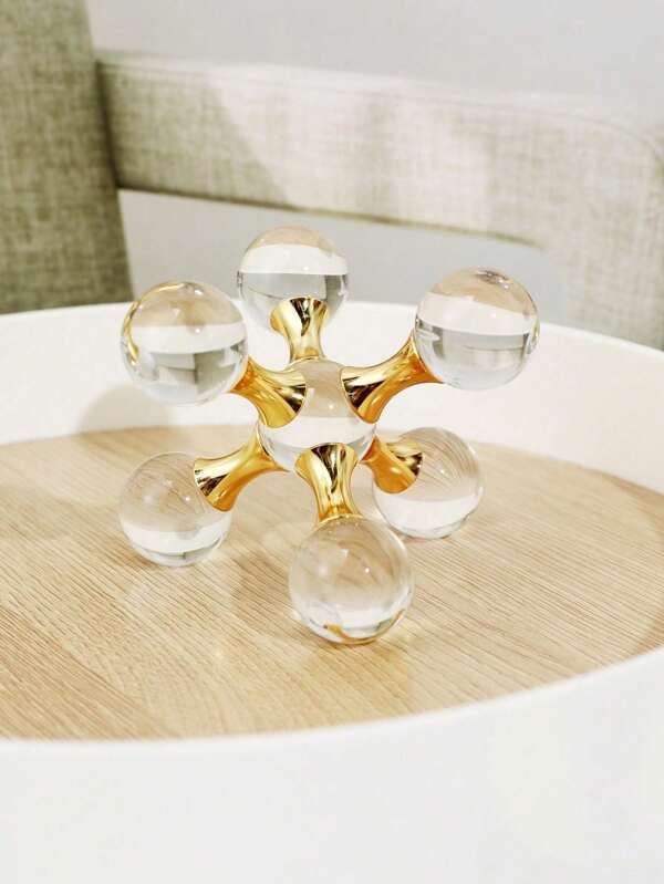 1pc Crystal Geometric Molecular Ball Candleholder, Valentine's Day,Luxury Molecule Crystal Decorative Craft Ornament For Desktop, Living Room & Office Decoration, Best Gifts For Christmas, Halloween, , Thanksgiving,