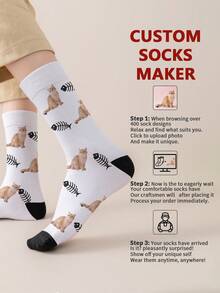 1 par de calcetines de tubo medianos personalizados para mujeres, puede poner cualquier rostro en los calcetines, calcetines personalizados con fotos, par de calcetines con imagen personalizada interesante, adecuados para el Día de los Enamorados