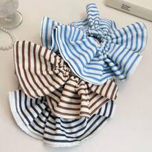 1 Peça Scrunchie Listrado Grande Coreano, Elástico de Cabelo Versátil para Uso Casual/Escritório, Scrunchies de Cabelo, Elástico de Cabelo, Acessórios de Cabelo, Porta-rabos de Cavalo, Elásticos de Cabelo, Faixas de Borracha para Cabelo