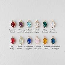 为妈妈和奶奶定制诞生石手链 - 个性化不锈钢家庭珠宝，带有叶形字母首字母，适合准妈妈的母亲节礼物