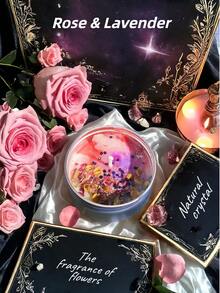 70 克大豆蜡烛，含水晶和干花 - 蜡烛香薰礼品套装，豪华家居装饰，可营造放松和水疗氛围。 - Crystal Floral Candle -70g - 查看 10