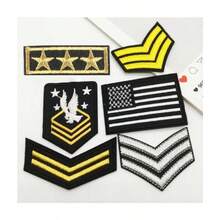 3/6pcs American Flag Tactical Patches, Heat Seal And Loop Backing, Suitable For Clothes, Backpacks, Hats, Vests, Bag Decoration - Green - View 12