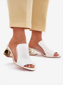 女士时尚百搭粗跟凉鞋，夏季