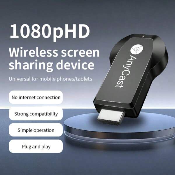 Proyector de pantalla inalámbrico, dispositivo de espejado de pantalla de teléfono móvil, adaptador de espejo, monitor de transmisión wifi, conexión de conversión de alta definición para Android y Apple, monitor, proyector, TV
