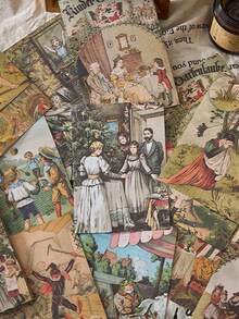 60pcs/Pack Vintage Floral & English Text Memo Pads, 6 Designs, Suitable For Journaling, Scrapbooking, Back To School