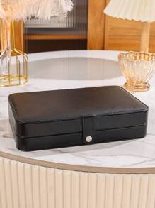 Luxury Leather Jewelry Box, Jewelry Organizer, Ring Box. Retro PU Leather Jewelry Box For Women, For Storing Earrings, Necklaces, Rings, Bracelets, Watches And Other Accessories, Perfect Mother's Day Gift Back To School