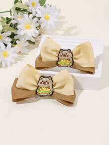 4 piezas Adorables pinzas de pelo con moños de capibara para niñas, clips de cocodrilo de color marrón caqui, decoración de capibara, pasadores de pelo con dibujos animados de capibara, horquillas lindas de animales, accesorios de pelo para adolescentes