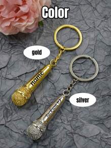 Portachiavi con microfono personalizzato, portachiavi festa del papà personalizzato, portachiavi con nome personalizzato, portachiavi personalizzabile per donne/uomini, ciondoli per borse personalizzabili, portachiavi per bambini, portachiavi per insegnanti, regali di compleanno, anniversario, decorazione camera da letto, versatile, feste, fidanzata, fidanzato, amici, famiglia, studenti, madre