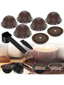 9pc Refillable Coffee Capsules For  Vertuo Pods Replacement - Chocolate Brown - View 3