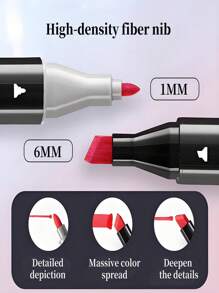 Dual Brush Tip Permanent Art Markers Quick Drying And Fade Resistant Alcohol Markers Marker For Wood, Plastic, Paper, Metal, And More, Drawing, Coloring 60/36/24/12 Colors Alcohol Based Markers