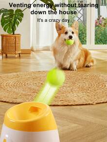 New Pet USB Rechargeable Long Lasting Smart Multi-Distance Ball Launcher, Outdoor Elastic Tennis Ball Throwing Device, Automatic Fetch Toy For Dogs