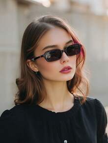 Fashion Rectangle Women's Eyeglasses Men's 90's Rectangle Eyeglasses Retro Small Frame Design Suitable For Use Clothing Accessories Casual Gifts - Multicolor - View 6
