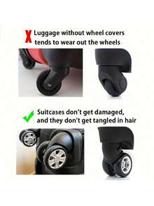 8/16 件装行李箱轮保护套，耐磨降噪行李箱套，兼容 8 轮旋转套件，混合外壳，铝制框架，密码锁 - 无需清洗旅行必需品旅行配件假期暑假返校包学校用品学校配件学校用品 - 彩色 - 查看 6