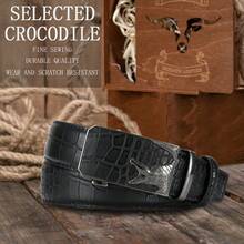 1PC DOOPAI Men's Crocodile Pattern Automatic Buckle Belt, S Casual Men's Belt 1 1/8" - The Perfect Belt For Daily Wear, Perfect Gift For Him Fall, Autumn, Halloween Autumn-Winter Accessories,Suitable For Teens, Youth,Men,Casual, Outdoor, Athletic, Vacation, Graduation Gifts, Birthday, Daily Wear - A - View 8