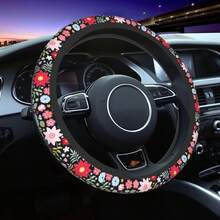 New Cute Flower Steering Wheel Cover 15 Inch For Women Men, Neoprene Anti-Slip Floral Car Steering Wheel Grip Wrap Car Accri Protective Case Cover For Vehicle Truck SUV - 花朵 花卉 均碼 - 查看 1