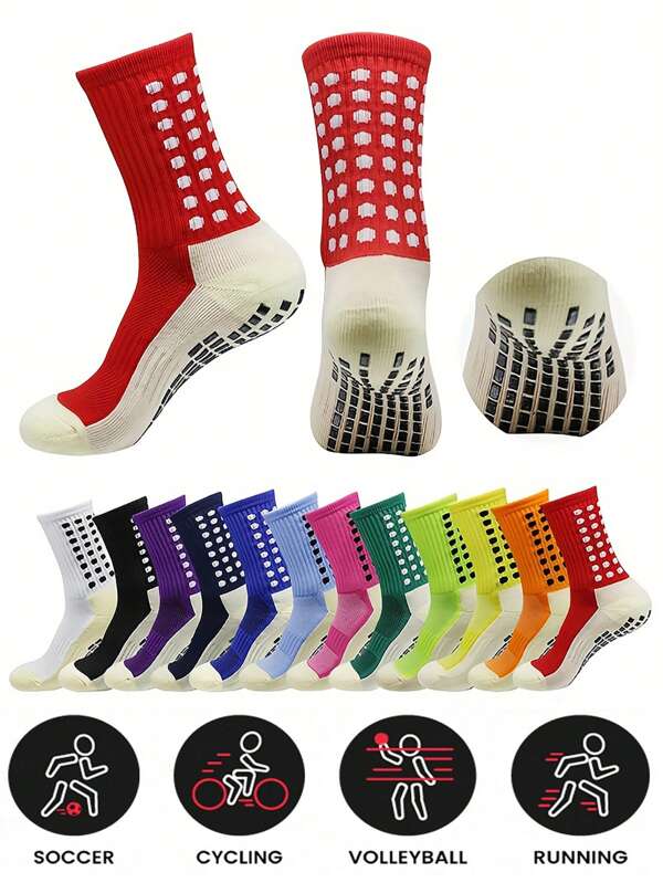 5 Pairs/10 Pairs Of Random Mid Tube Sports Socks, Anti Slip, Shock-Absorbing, Comfortable And Breathable Sports Socks, Suitable For Outdoor Basketball And Football Training, Outdoor Running Activities