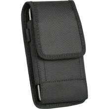 M MYBAT PRO LUXMO Extra Large Pouch For 7 Inch Phone, With Dual Card Slots, For I Phone 16 Pro Max 15 Plus 14 13 12, Galaxy S25 Ultra, S24, S23, S22 Moto G 5G Cell Phone Belt Holder For Men, Secure, Stylish Special Fabric Vertical Universal Waist Bag With Easy-Access Belt Clip, Black - Black - View 1
